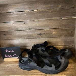 Mens Keen Zerraport II Black Strappy Hiking Outdoor‎ Sandals Shoes Size 14 M EUC